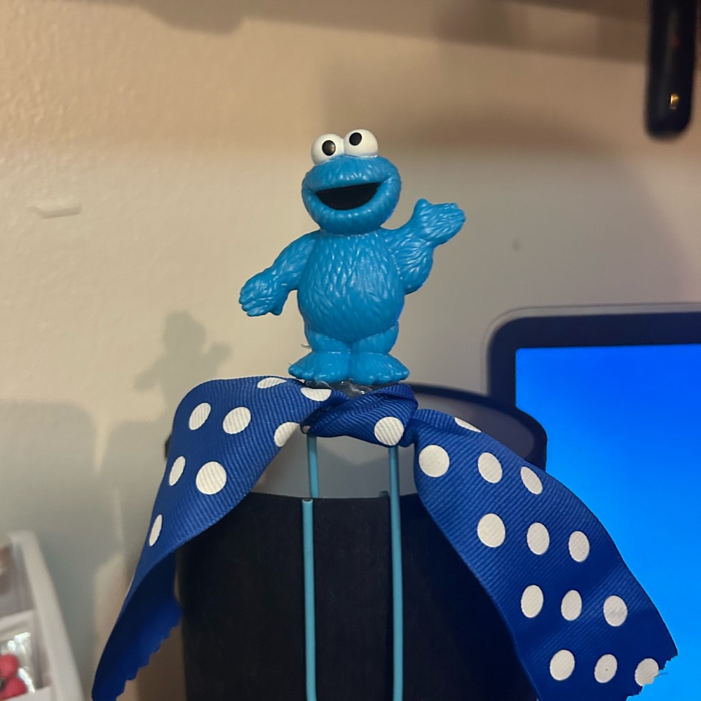 Blue Cookie with Polka Dot Bow